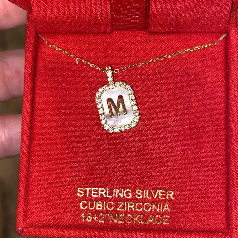 M initial necklace